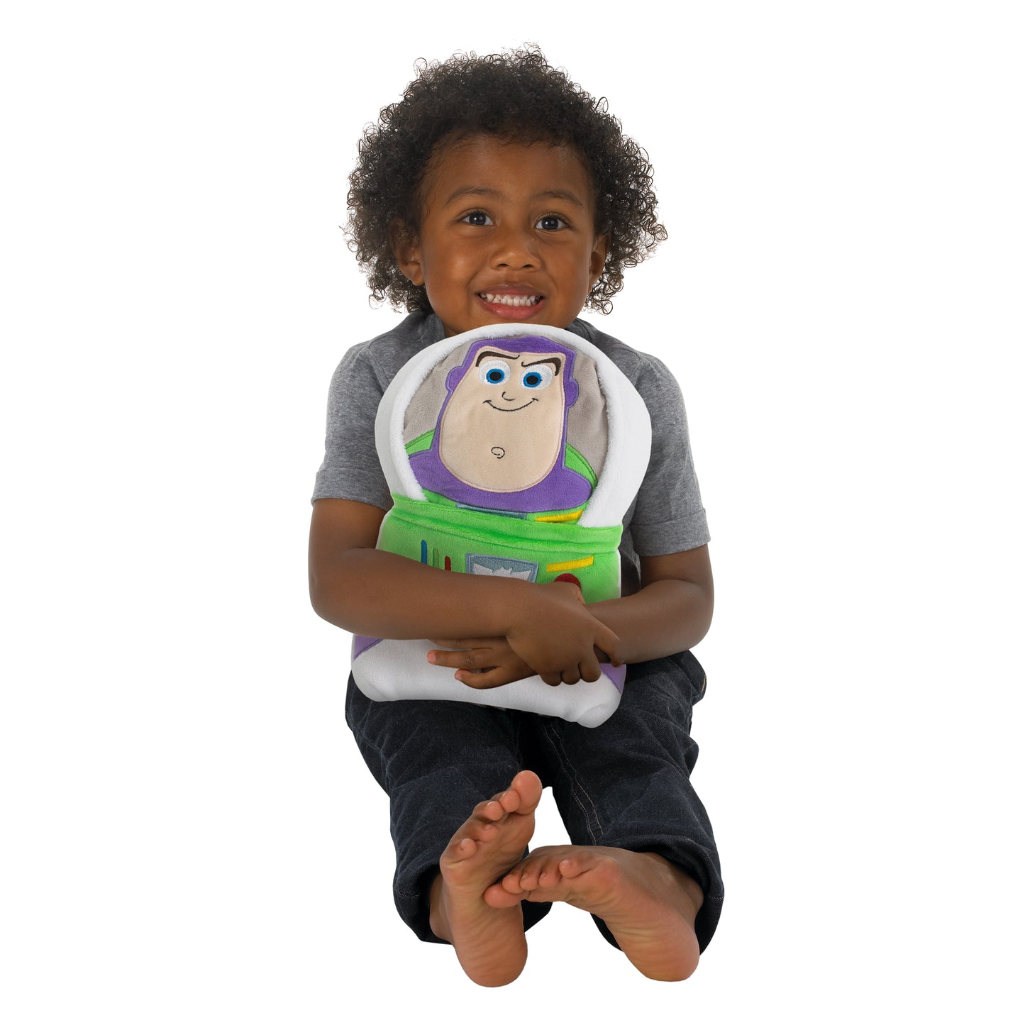 Disney Toy Story It's Play Time White, Green, and Purple, Buzz Lightyear Shaped Toddler Blanket