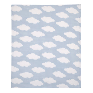 Everything Kids Light Blue and White Cloud Super Soft Toddler Blanket