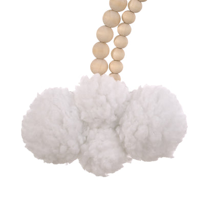 Little Love by NoJo Rainbow and Clouds Natural Wooden Beads and White Chenille Clouds Nursery Wall Decor